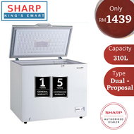 Sharp 310L LED Energy Saving Refrigerator Chest Freezer Dual-Purpose Refrigeration and Freezing SJC318 Peti Sejuk Dada