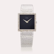 Piaget Reference 9126 A6 | A white gold and diamond-set square bracelet watch with onyx dial, Circa 