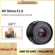 7artisans 7 artisans 50mm f1.8 Large Aperture Portrait MF Prime Lenses Fit For Canon EOS-M M50 M100/Sony E A7/Fuji FX/M4/3 mount