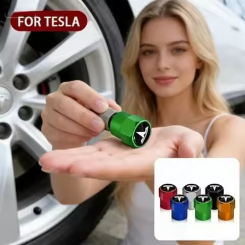 4Pcs Car Tire Valve Caps Metal Tyre Air Stems Cover For Tesla Model 3 Y S X Roadster Model 3 S X Y 2