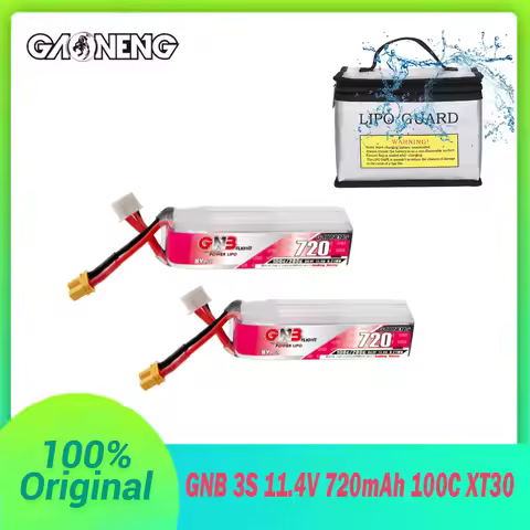 GAONENG GNB LiHV 3S 11.4V 720mAh 100C XT30 LiPo Battery For Beta75X, Alpha A75, HGL Petrel 120x, Cin