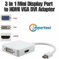 Adapter 3 in 1 Mini Display Port Male to HDMI VGA DVI Female Converter impot77 Get It Immediately