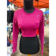 GYMSHARK crop top women's gym top, pink crop top, gym top