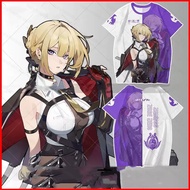BS1 Zenless Zone Zero Evelyn Chevalier Cosplay cloth Full Graphic summer T-shirt Anime Short Sleeve 