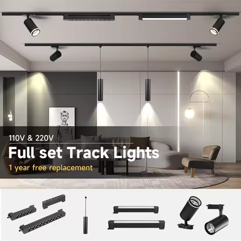 Full Set Spotlight Rail Light System Led Track Light Fixture Cob Track Lighting For Living Room Stor