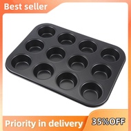 Heavy duty carbon steel cupcake baking tray,12 mini cup cupcake shaped cake pan,nonstick cupcake bak