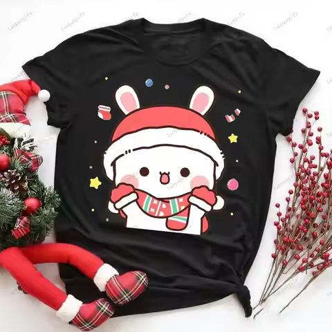 Bubu Dudu's Christmas T Shirt Unisex Women Clothes High Quality Cotton Comfortable Personality Tops 