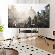 HY/🏮Universal TV Bracket Mobile Stainless Steel Floor LCD Monitor Rack Living Room Art Bracket TV Stand 7FMT