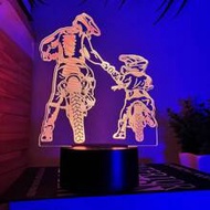 1pc Creative Acrylic Motorcycle LED Night Light, 7-Color Changing USB Decorative Lamp For Bedroom, G
