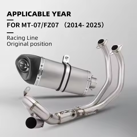 Exhaust system suitable for YAMAHA MT07 MT-07 FZ07 full exhaust system retrofit front pipe connectio