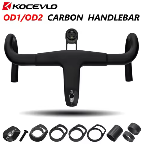 KOCEVLO H11 Carbon Road Handlebar With Stem 28.6/31.8mm Integrated handlebar OD2 Road Bike bar 390/4
