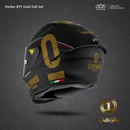 Terlaris Sticker Helm Kyt Full Set Gold Leopard