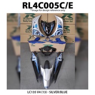 RAPIDO COVER SET ASSEMBLY YAMAHA LC135 V4 4S 5S ES (13) SILVER BLUE (STICKER TANAM/AIRBRUSH) COVERSE
