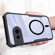 For Google Pixel 9A GXQ96 Clear Anti-Drop Acrylic Protective Cover With Magnetic Sticker