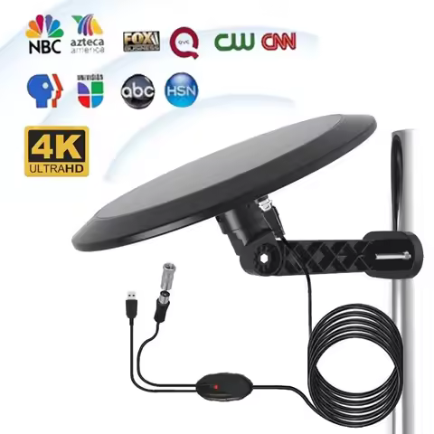 Outdoor TV Antenna 360° Directional Reception Long 100+ Miles Enhance VHF&UHF 4K HDTV Stability for 