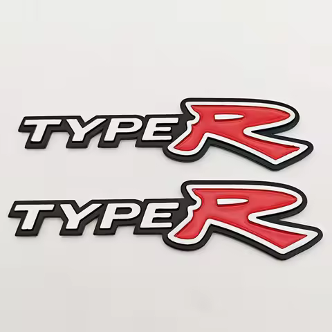 3D Metal Car Sticker Logo TypeR Badge Emblem For Honda CIVIC Type R FD2 FD FA 5 Mugen TypeR Racing A