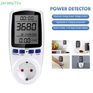 JEREMY AC Power Meter, Digital Display EU/AU/UK/FR/US Plug Digital LCD Wattmeter, Kilowatt Meter LCD