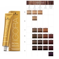 100% Authentic SCHWARZKOPF IGORA ROYAL ABSOLUTE HAIR COLOR DYE CREAM 60ml