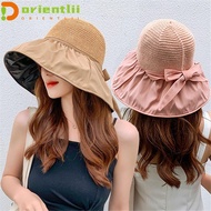 ORIENTLII Bucket Hat Outdoor Sunscreen Anti-UV Panama Hat Foldable Sun Hat