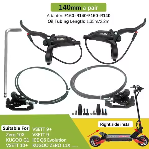 XOD Scooter Electric Brake Hydraulic Disc Oil Brake 140mm 160mm For Zero 10X 11X KUGOO G1 VSETT 10+ 