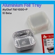 MyChef Foil Tray Aluminium Foil Tray With Cover 10's Foil Container  4330-P / Bekas Aluminium Dengan