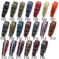 Universal 18mm 20mm 22mm 24mm Army Nato Strap Fabric Nylon Watchband Buckle Belt for 007 James Bond Watch Bands Colorful Rainbow