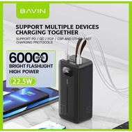 [Local Stock] 60000mAh Powerbank PD 22.5 Fast Charging BAVIN PC033  High Power Power bank w/ Built-i