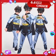 Anime Toddler Muscle Bat Cosplay Men Superhero Wayne Costume Dark Knight Classic Bat Costume Boys Men Bat Jumpsuit And Masks