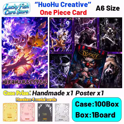 Wholesale 2026 New HuoHu Creative Studio One Piece Pokémon Cards A6 Size Boards Anime Collectibles C