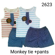 monkey tie+pants set 2623