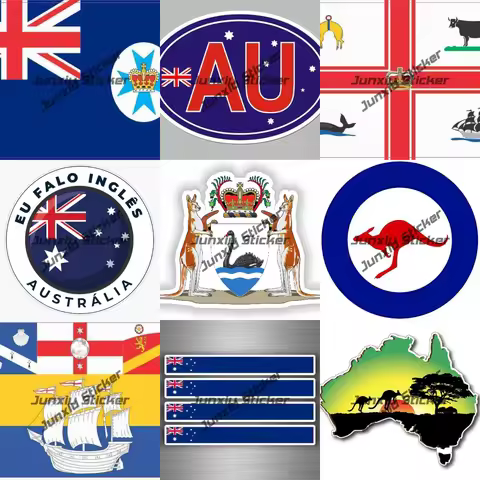 Western Australia Coat of Arms Flag Waterproof Sticker Queensland Melbourne Sydney Australia Stripe 