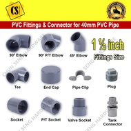 1 1/2 inch PVC Pipe Fitting Connector Elbow PT Elbow Tee Socket PT Socket Valve Socket End Cap Plug 