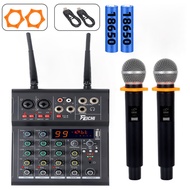 Professional Wireless microphone 4 channel audio mixer/ sound mixer/cheap 4 channel audio mixer/USB