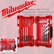Milwaukee 4932-4711-12/4932-4711-92 Shockwave Multi-Material Drill Bit 1/4 Inch Hex Cassette 8 Piece