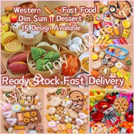 🔥Ready Stock🔥Fast Food Burger Set Kids Toys Learning Food Kitchen Pretend Play Set Fast Food Playset