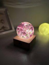 粉繡球花|手作樹脂夜燈 永生花禮盒