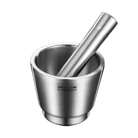 1671g 12.7cm Dimeter 304 Stainless Steel Chinese Medicine Traditional Mortar and Pestle Manual Kitch