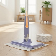 Mini Mop with Push-Pull Handle for Hands-Free Use - Automatic Cloth Swap Mop