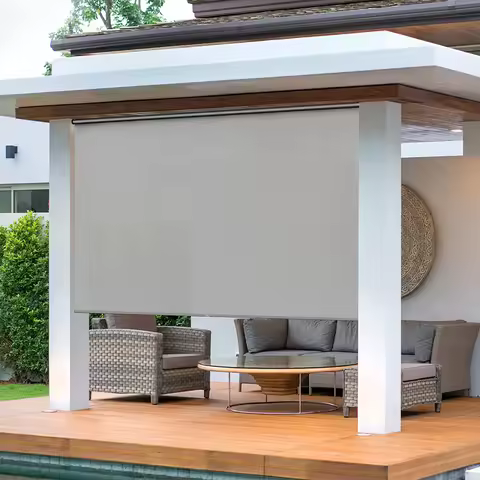 Outdoor Aluminum Powder Coated Zipper Track Blinds