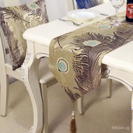 Table Runner Model Room Phoenix Tail Coffee Table Runner Light Luxury Jacquard Bed Runner Hotel High