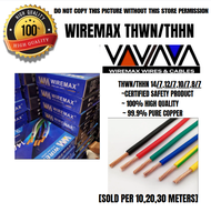 WIREMAX [COD] THHN/THWN Wire Stranded  PER 10m 20m and 30m SIZE 14/7 2.0mm & 12/7 3.5mm 100% PURE CO