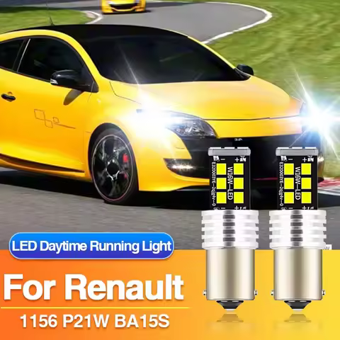 2×P21W 1156 LED Daytime Running Light BA15S Lamp for Renault Scenic 3/Laguna 3/Megane CC/Megane 3, C