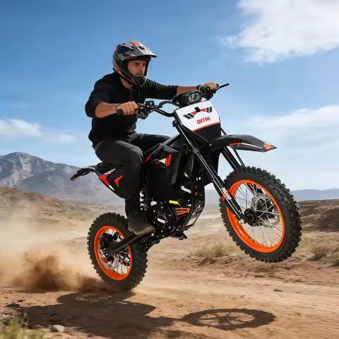 Electric Dirt Bike 4500W Peak&Up to 60 Miles 50MPH 60V 28.8Ah Battery E-Bike 14/12" Fat Tire Electri