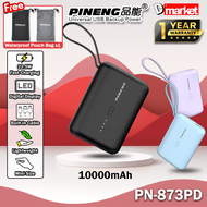 Pineng PN-873 10000mAh Powerbank 22.5W Fast Charging Power Bank Built-In Cable Original Pineng Power