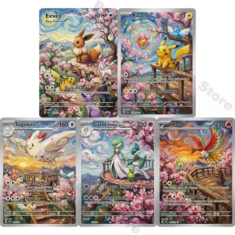 Pokemon Cards PTCG Impressionist Oil Painting Style Eevee Togekiss Gardevoir Ho Oh Collection Cards 