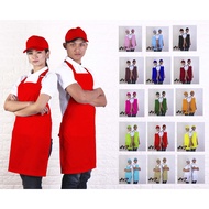 MERAH Plain barista apron / plain apron / kitchen apron / barber apron / chef apron / red barista ap
