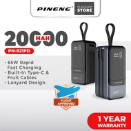 [3C Certified] Pineng PN-821PD 65W 20000mAh Fast Charge with Built-in Cable Laptop Powerbank PN821 P