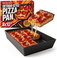 Stock Your Home 8x10 Detroit Style Pizza Pan – Non-Stick Deep Dish Aluminum Pan for Focaccia, Sicili