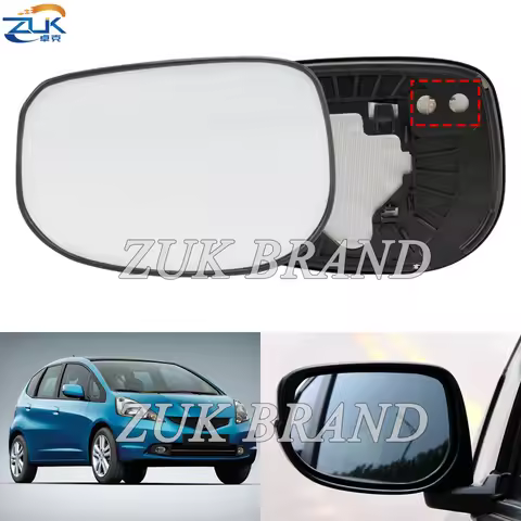 ZUK With Heated Rearview Side Mirror Glass Lens For HONDA FIT JAZZ GE6 GE8 FIT HYBRID GP1 2009 2010 