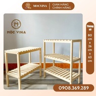 Natural wood 3-tier pine shoe shelf, multi-purpose shelf